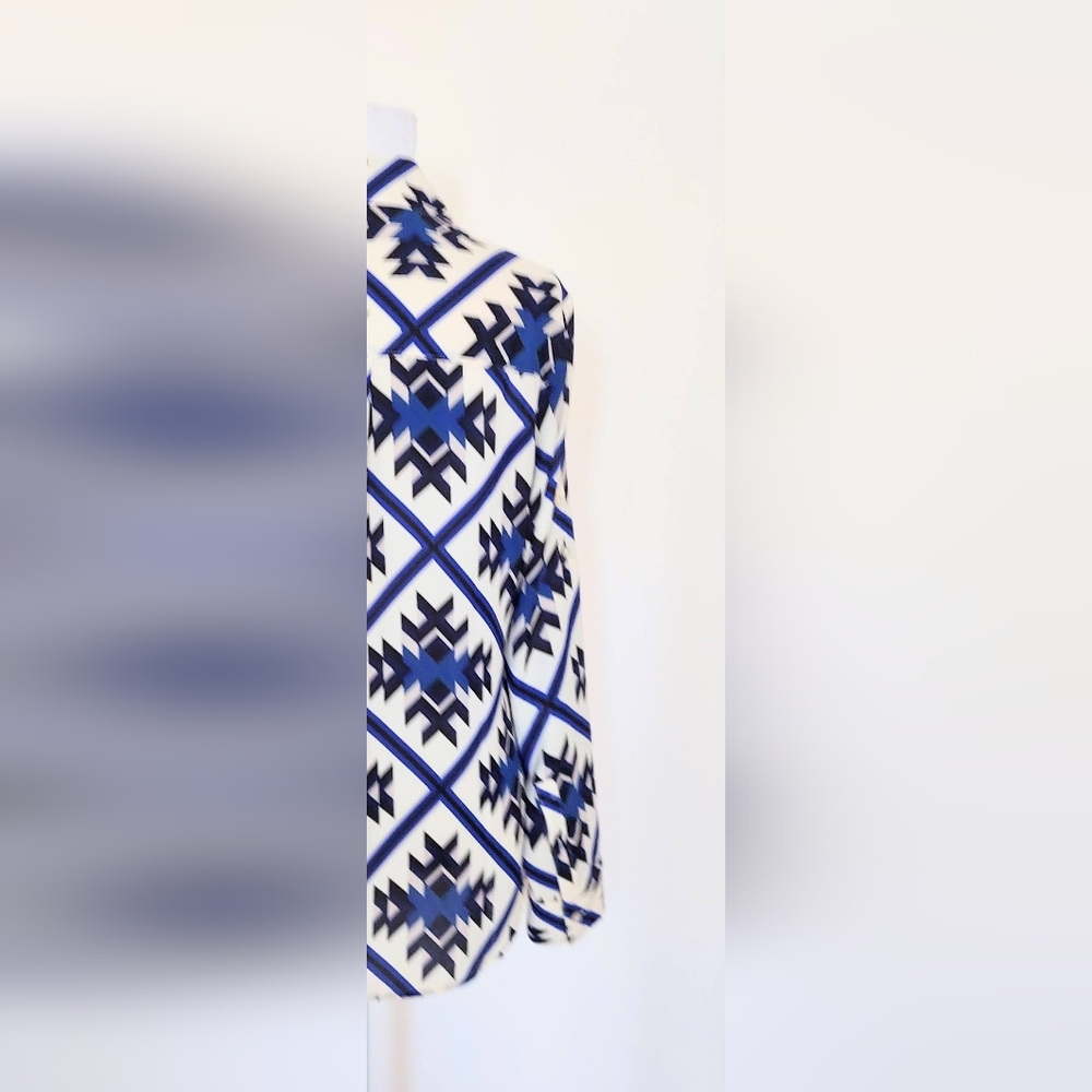 Express Portofino Geometric Print Button Down Shirt Size XS - Picture 7 of 11